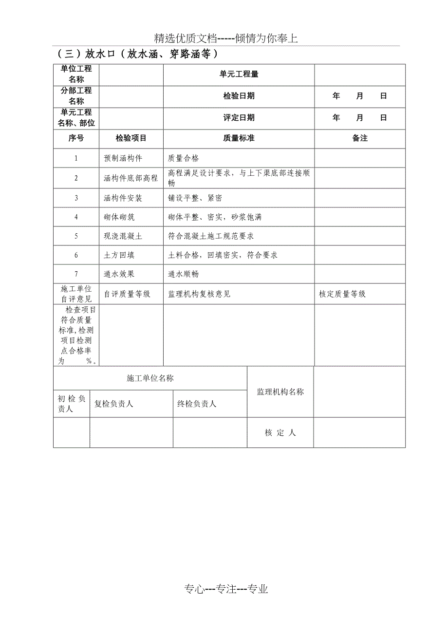 单元工程检验项目及质量评定标准(共16页)_第3页