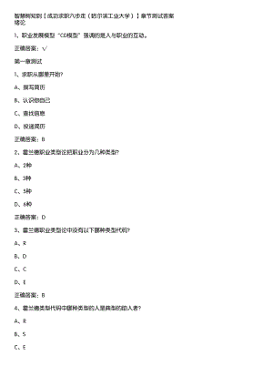 智慧树知到《成功求职六步走（哈尔滨工业大学）》章节测试答案