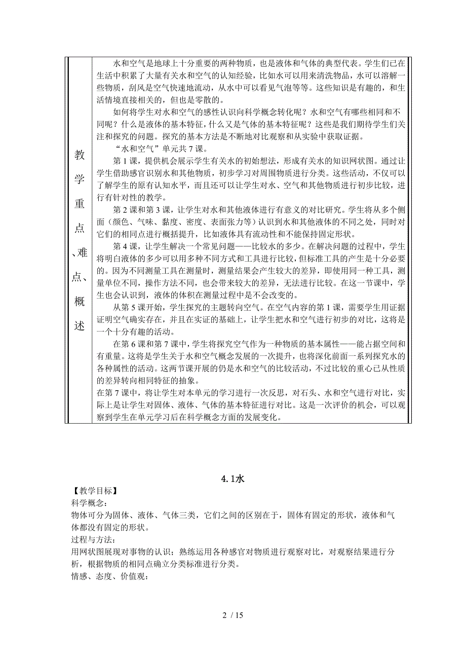 科学三上第四单元教学设计分享_第2页