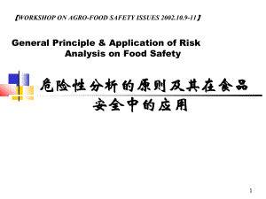 危险性分析的原则及其在食品安全中的应用PPT课件
