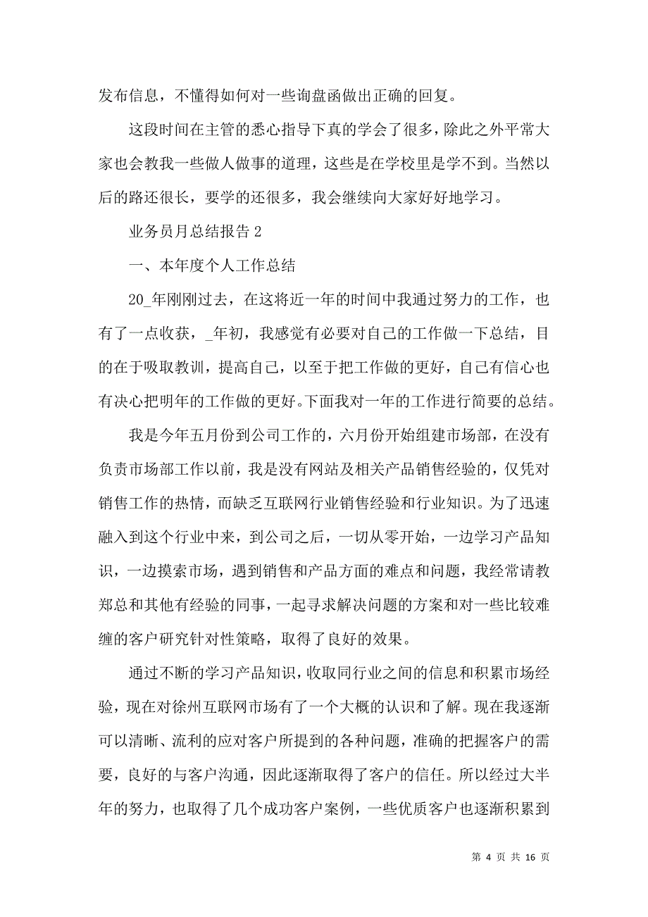 《业务员月总结报告》_第4页