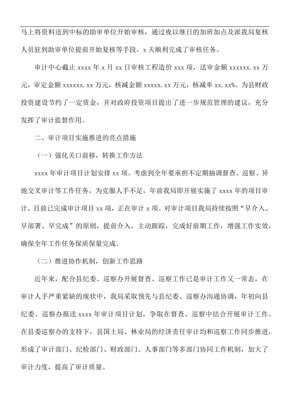 审计局上半年工作总结及下半年的工作计划_第4页