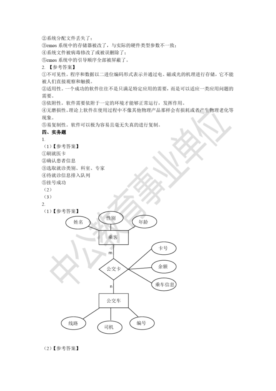 江苏事业单位考试-计算机类-真题答案_第2页