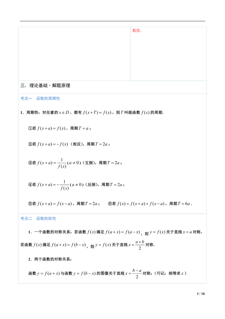 2021版高中数学必做黄金100题12函数的周期性与对称性（原卷版）_第3页