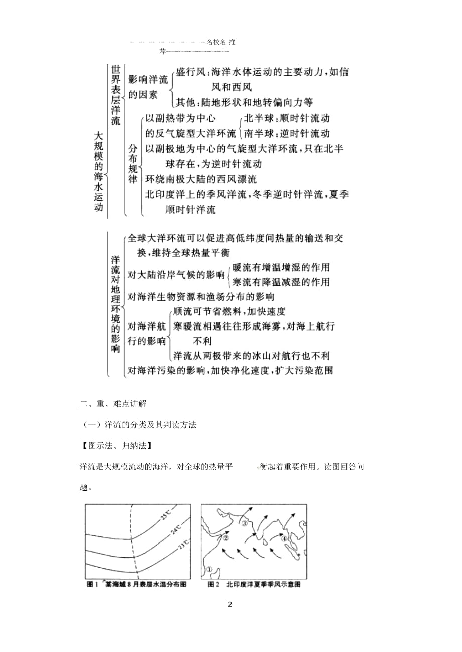 广东省江门市高中地理3.2大规模的海水运动复习名师公开课精品教案新人教版必修1_第2页