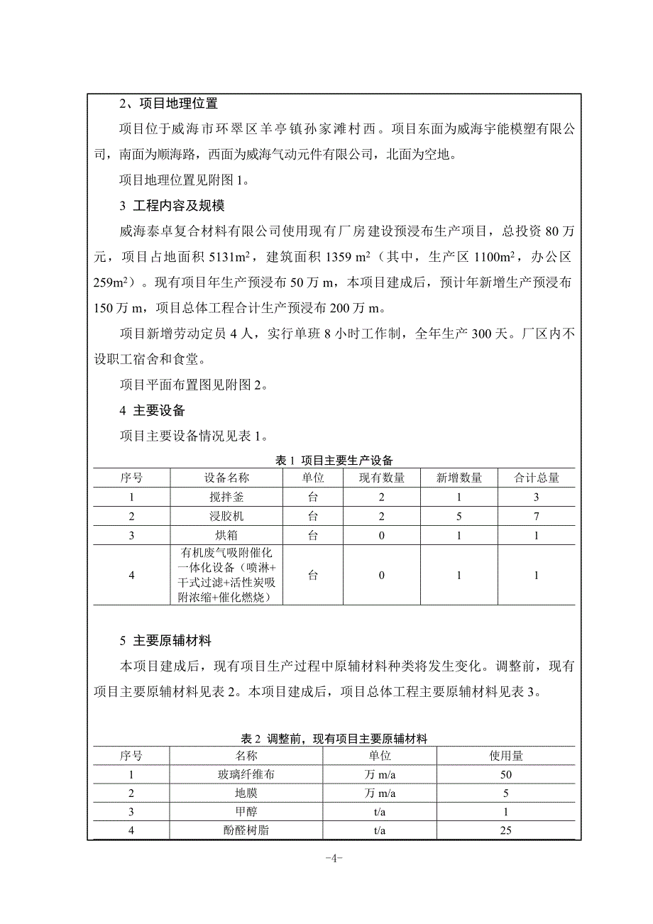 泰卓复合材料有限公司预浸布生产项目环评报告表_第4页