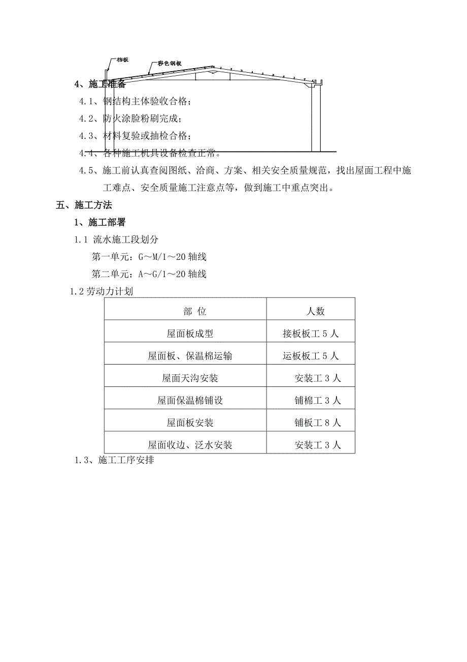 钢结构屋面彩板安装施工方案修改word版_第4页