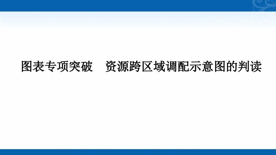 2021届新高考地理人教版复习创新课件-第十七章-图表专项突破-资源跨区域调配示意图的判读_第1页