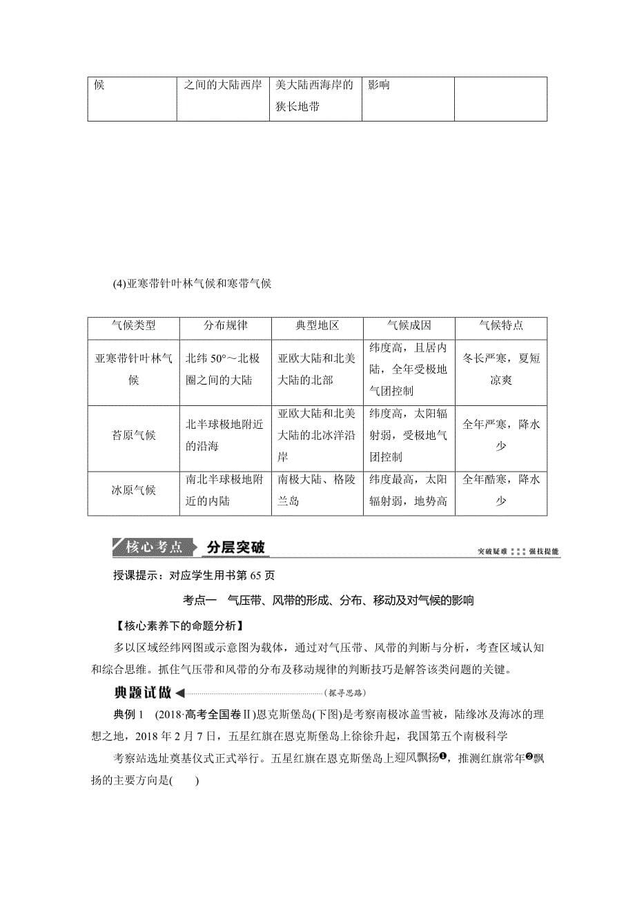 2021届高三鲁教版地理复习学案-大气环流与气候-含解析_第5页