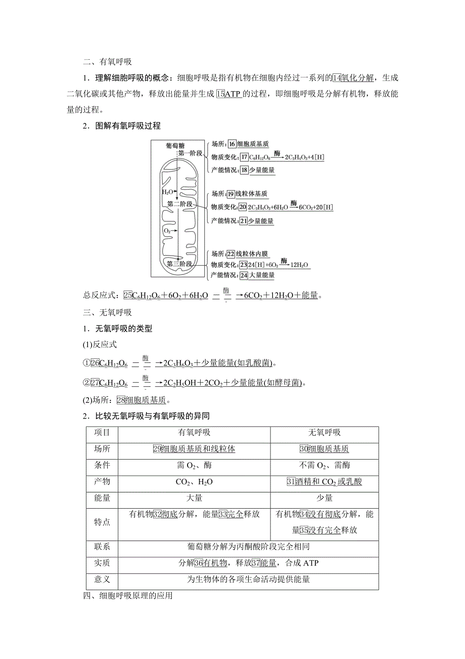 2021届高三生物复习学案-第9讲-细胞呼吸-含解析_第2页