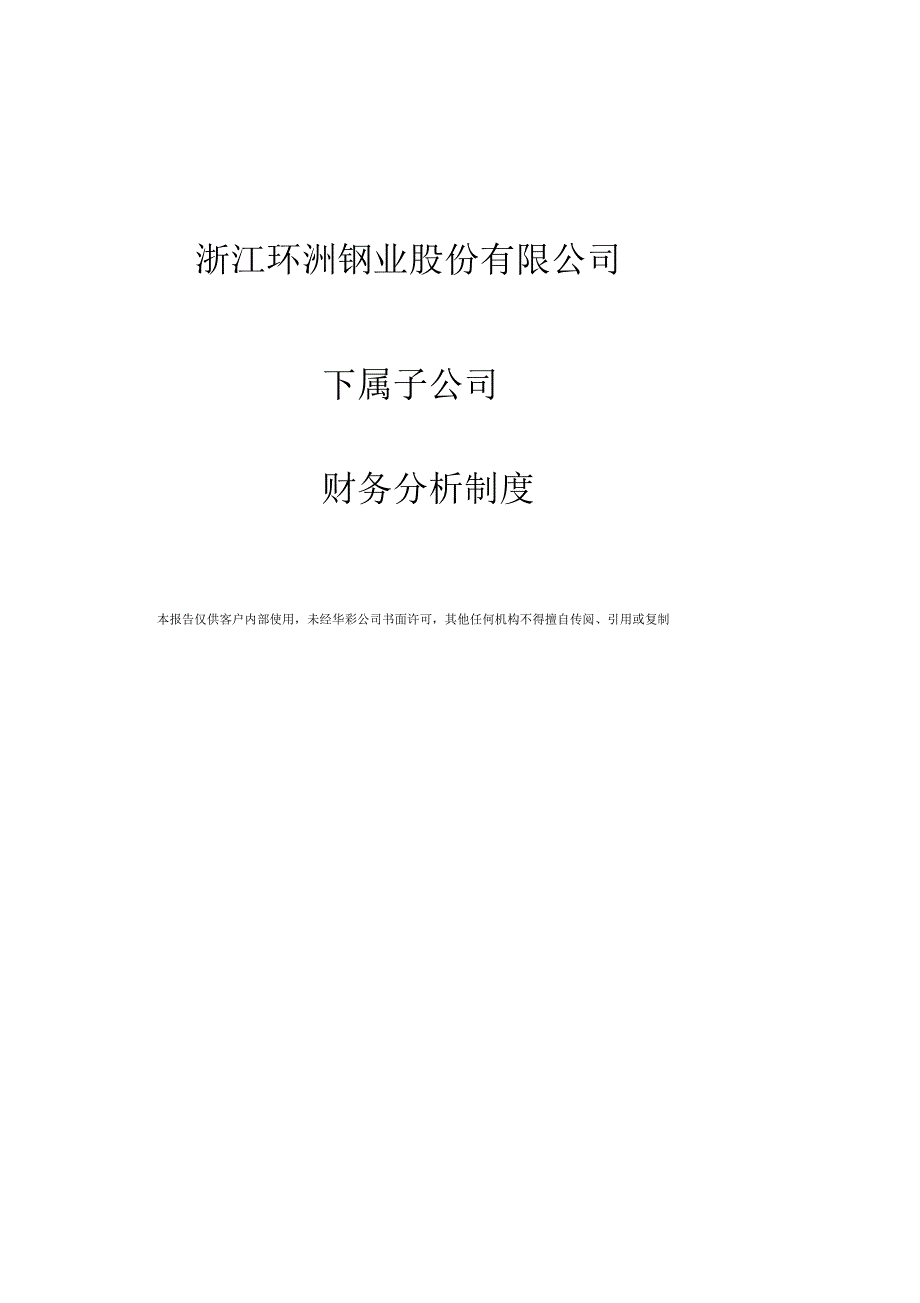 某子公司财务分析制度与分析报告提纲_第1页