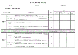 员工月度考核表(2013年1月1日