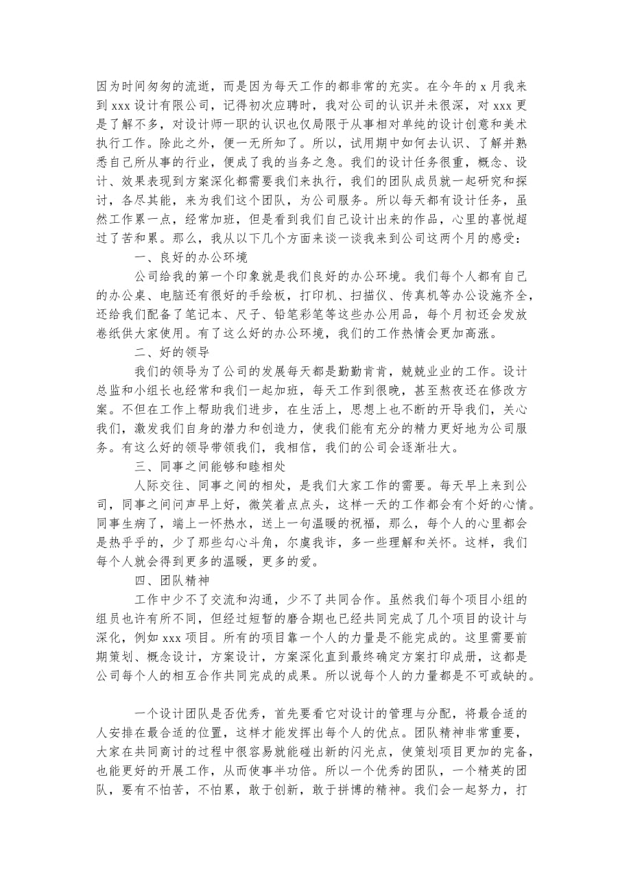 设计师试用期转正个人工作总结2篇实用资料_第2页