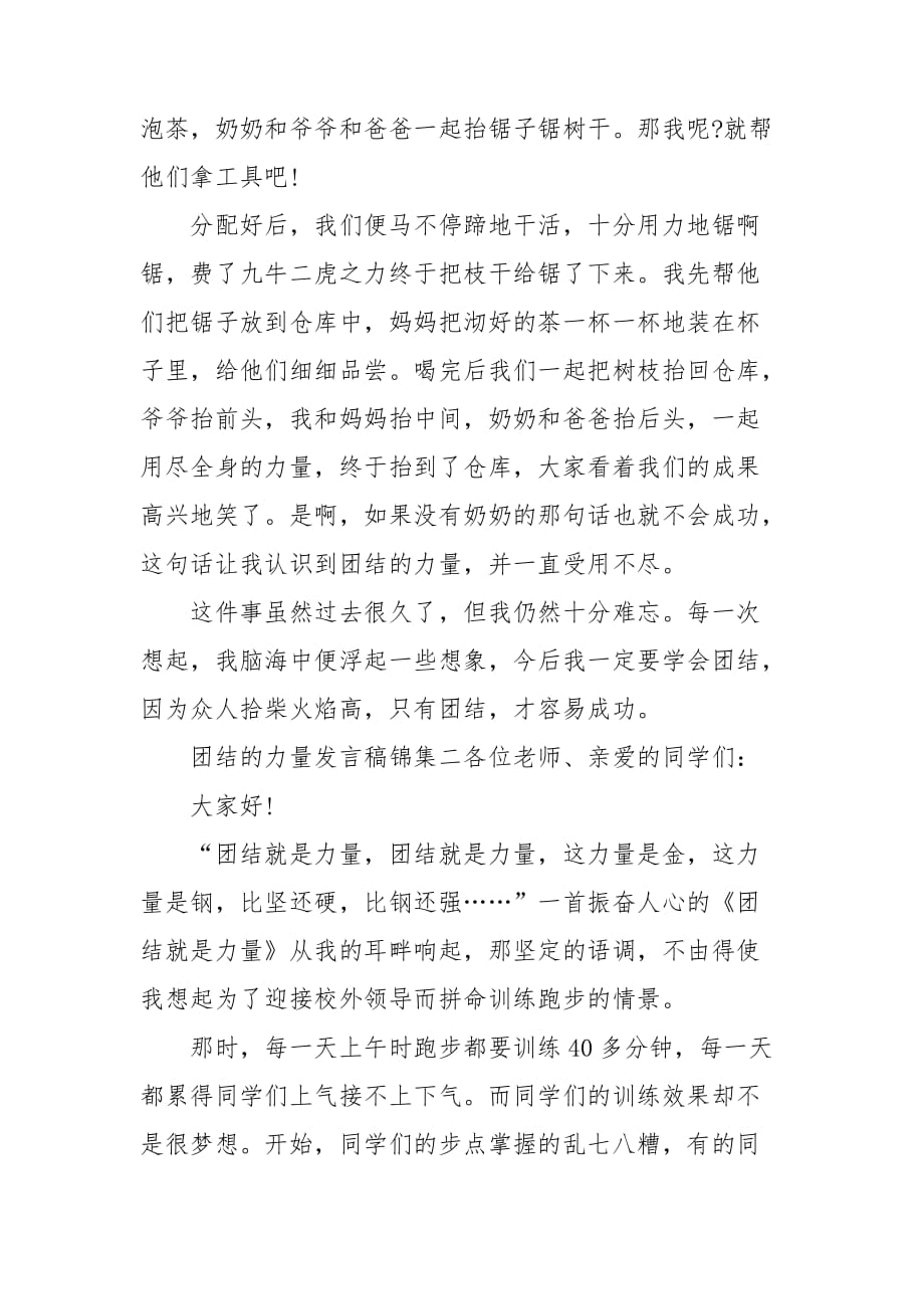 团结的力量发言稿锦集五篇_第2页