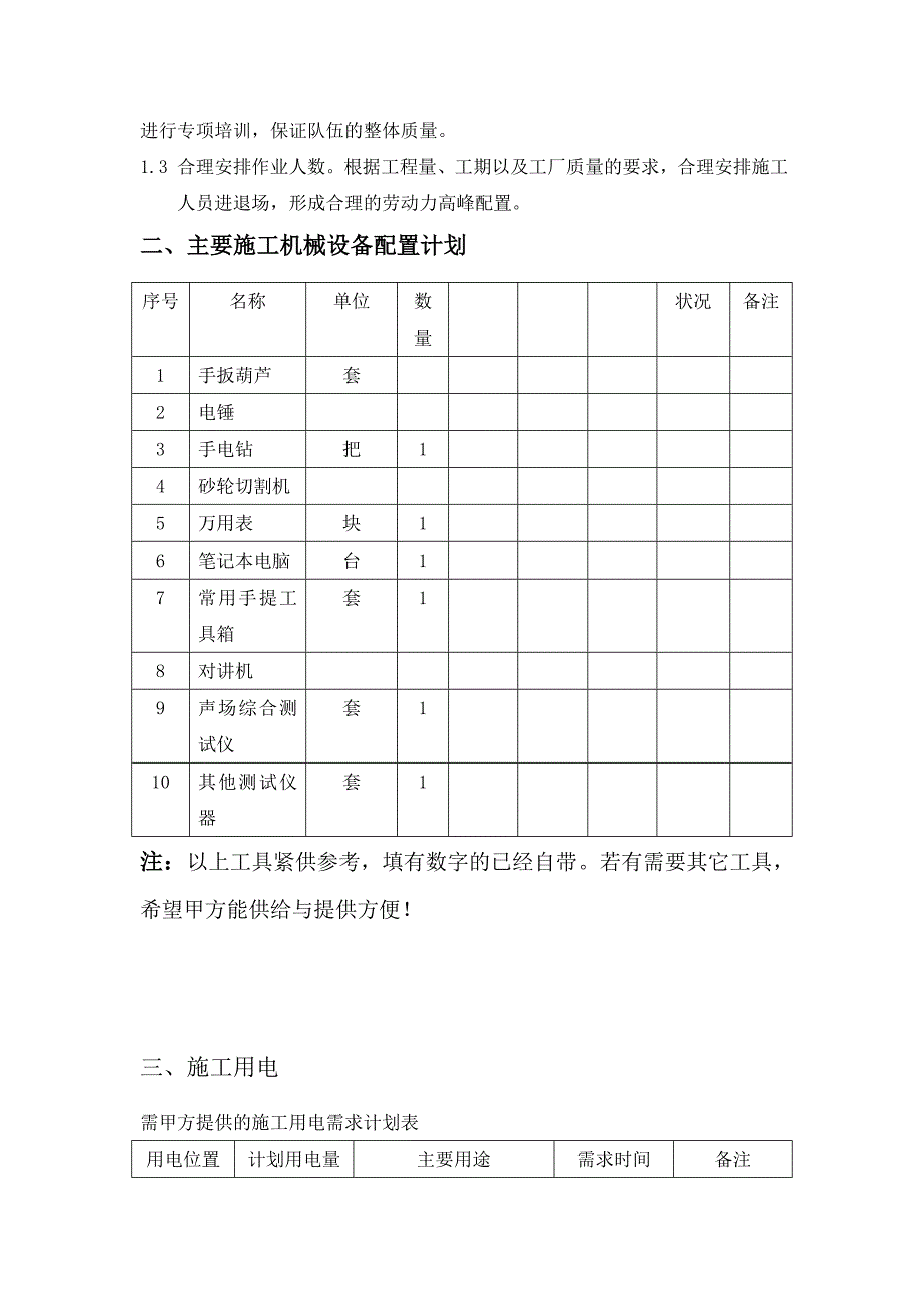 项目工程施工组织计划Word版_第2页