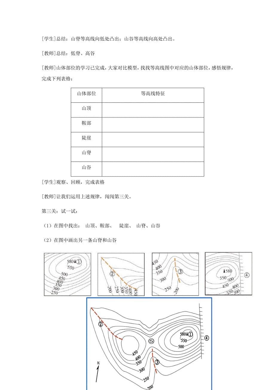 初中地理_地形图的判读教学设计学情分析教材分析课后反思_第5页