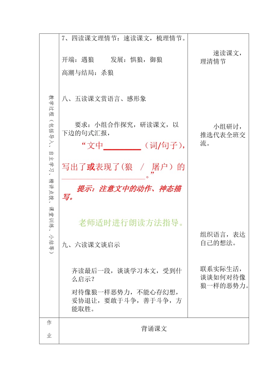 初中语文_狼教学设计学情分析教材分析课后反思_第3页