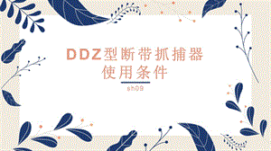 DDZ型断带抓捕器使用条件