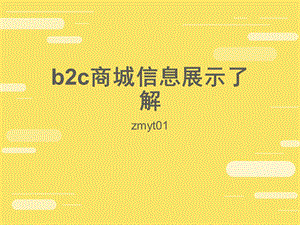 b2c商城信息展示了解