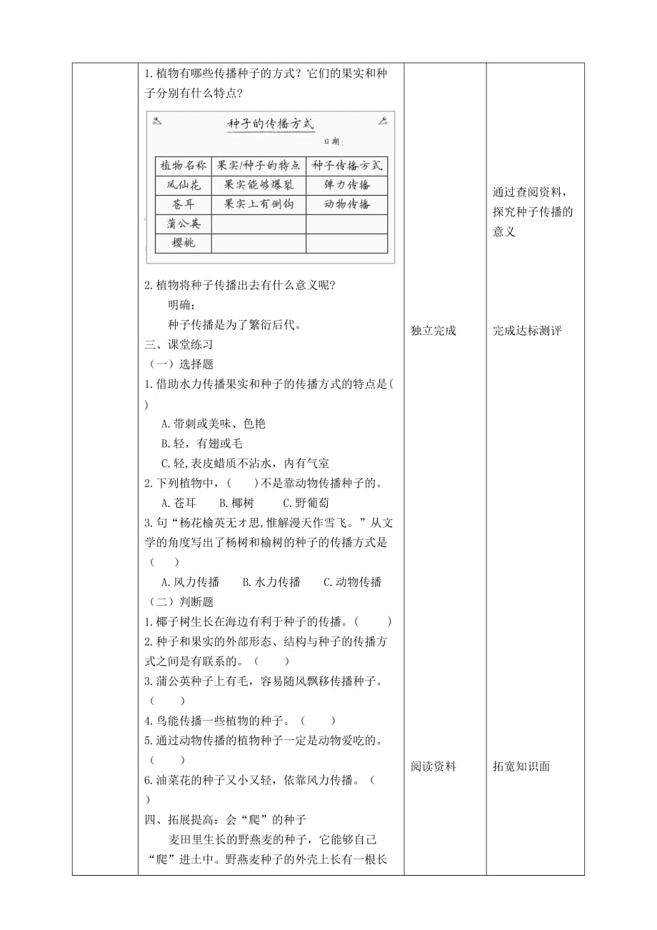 新教科版四年级科学下册1.7《种子的传播》教案_第4页