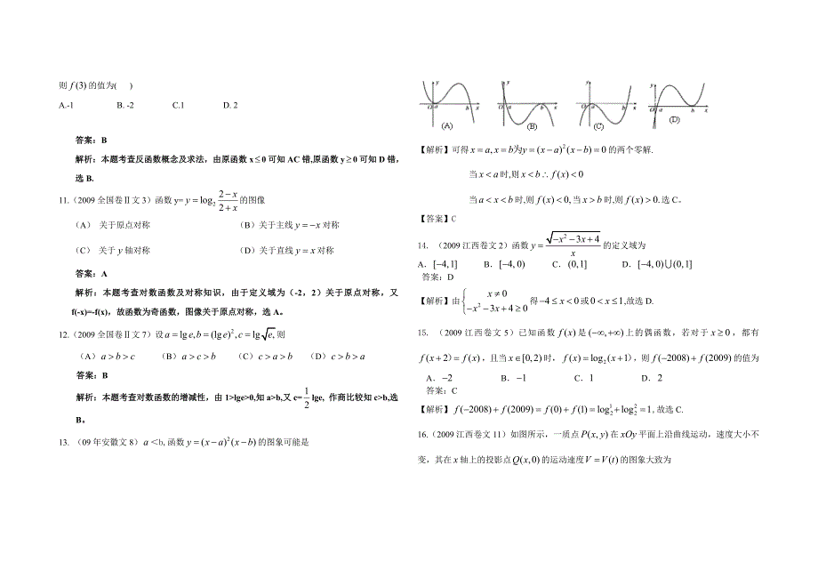 2012年高考文科数学专题复习函数与导数_第3页