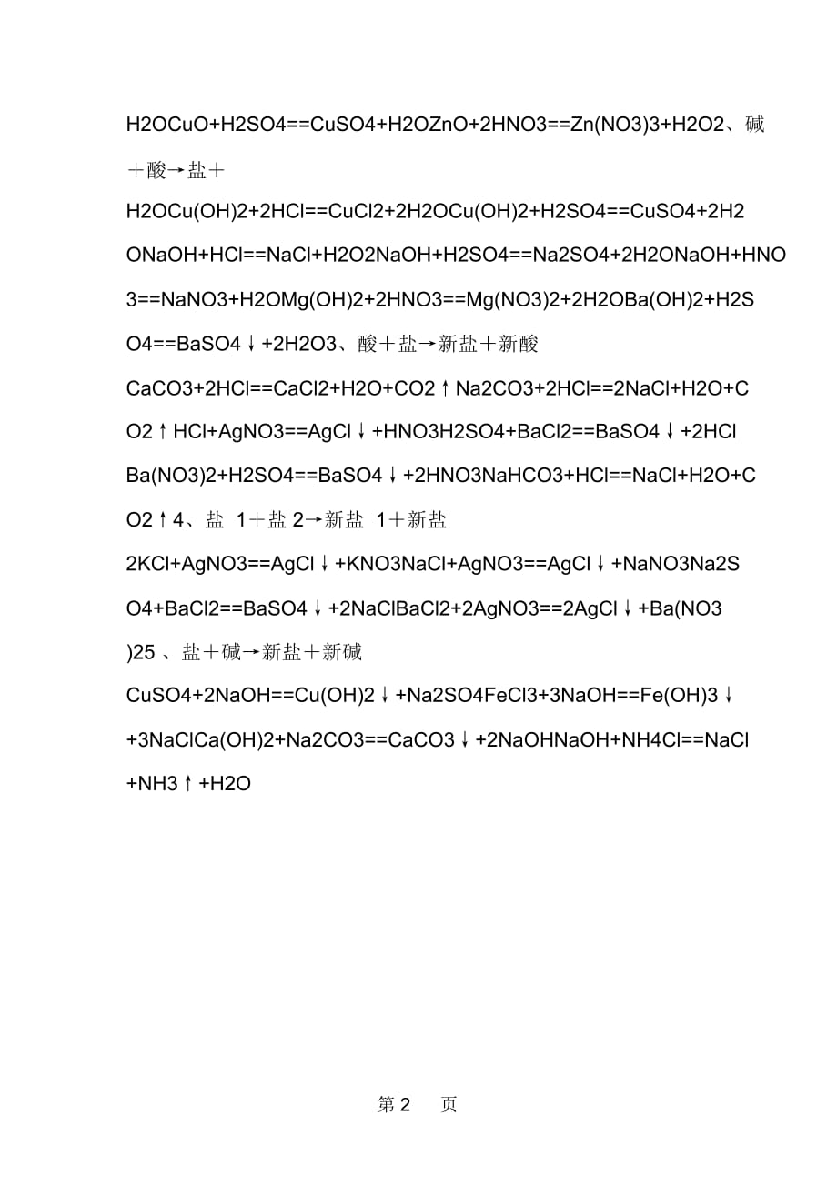 化学常识：高中化学分解反应方程式归纳_第2页