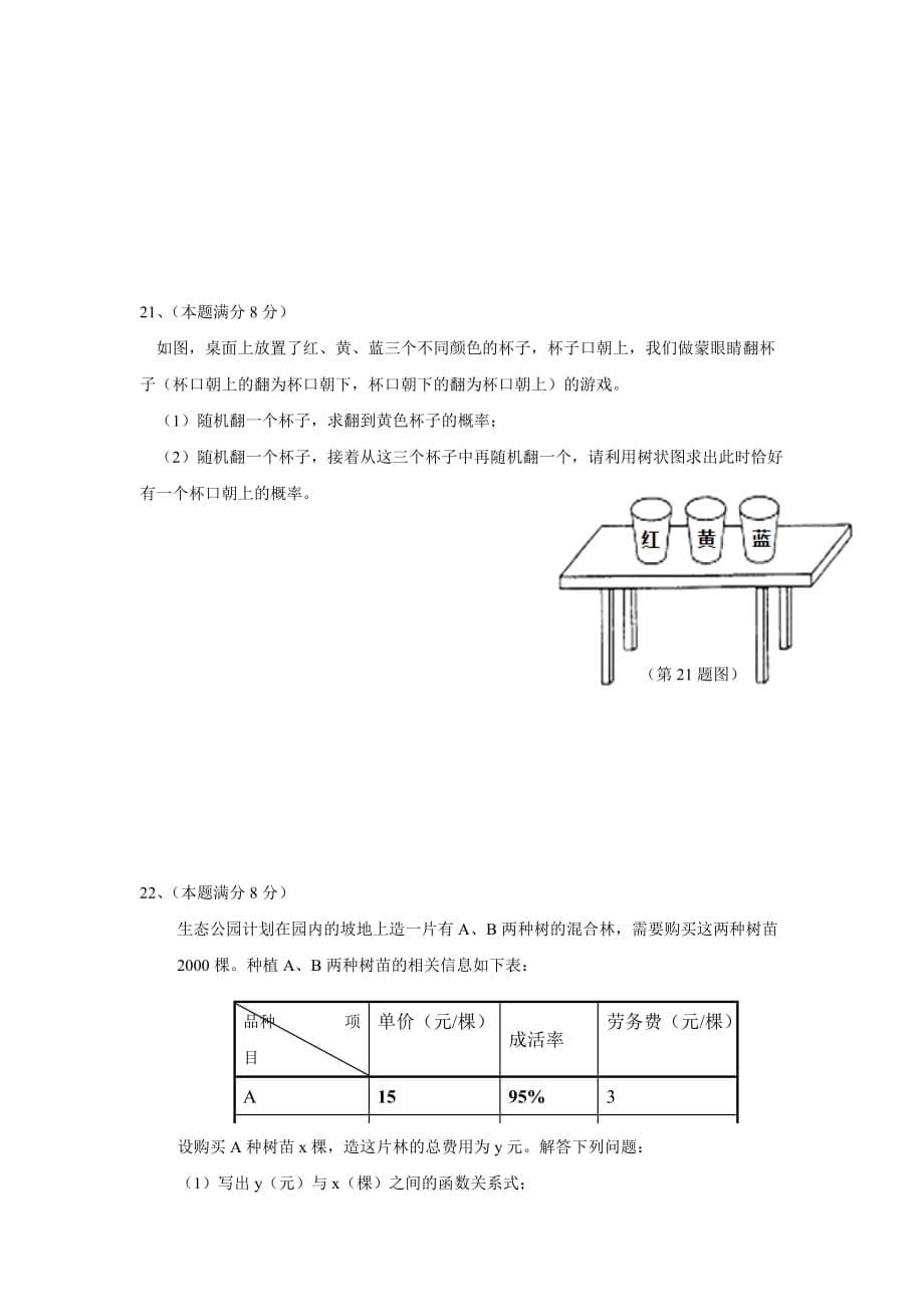 2008年陕西省中考数学试题(学生)_第5页