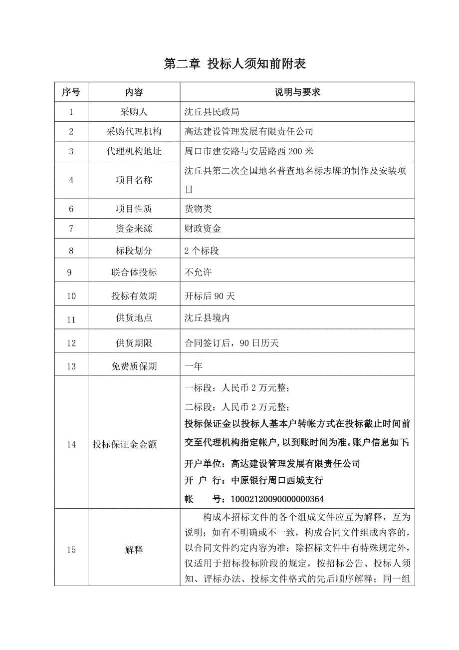 [精选]全国地名普查地名标志牌的制作及安装项目招标文件_第5页