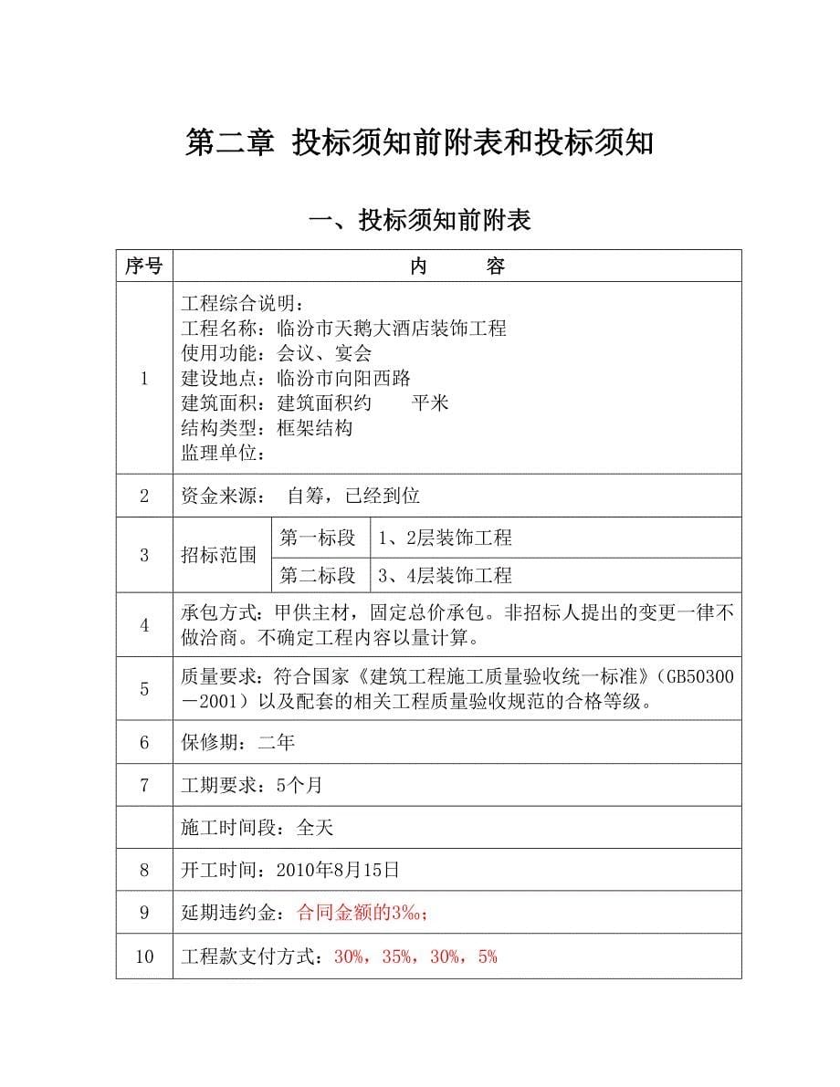 [精选]某酒店一期装饰工程招标文件_第5页