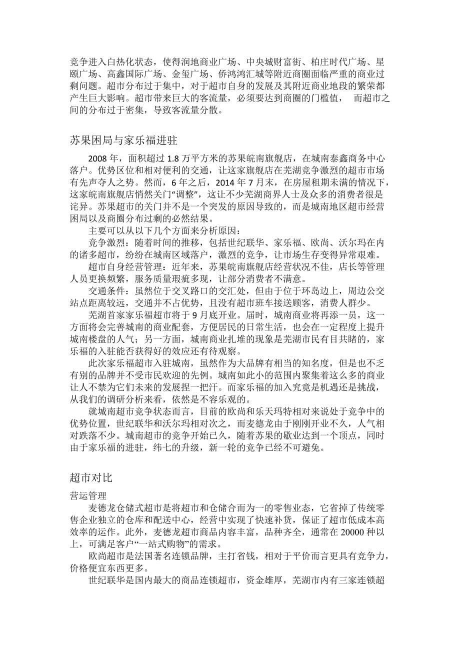 芜湖城南超市经营现状及布局分析_第4页