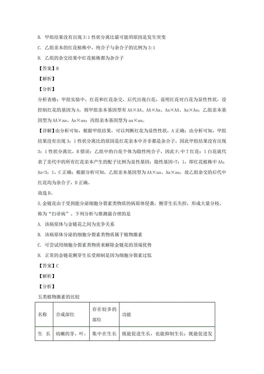 江西省南昌市新建二中2020届高三生物3月线上测试4试题【含解析】_第4页