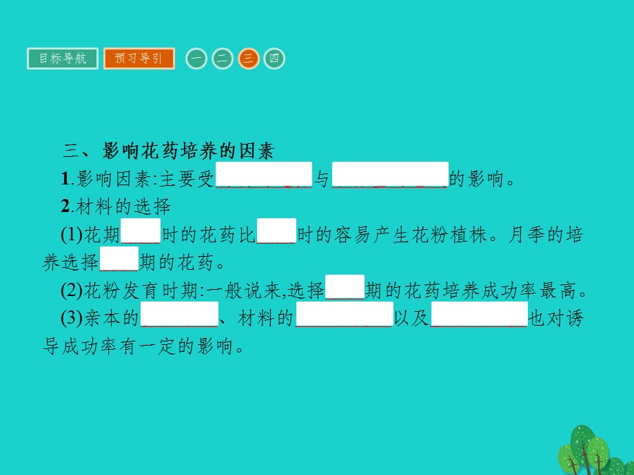 高中生物 专题3 植物的组织培养技术 课题2 月季的花药培养 新人教版选修11_第5页