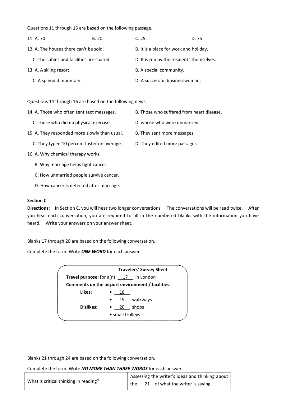 2014年上海市高考英语试卷及答案完美解析(word版)16页_第2页