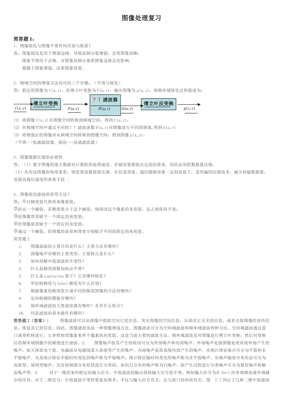 2011数字图像处理复习材料9页_第1页