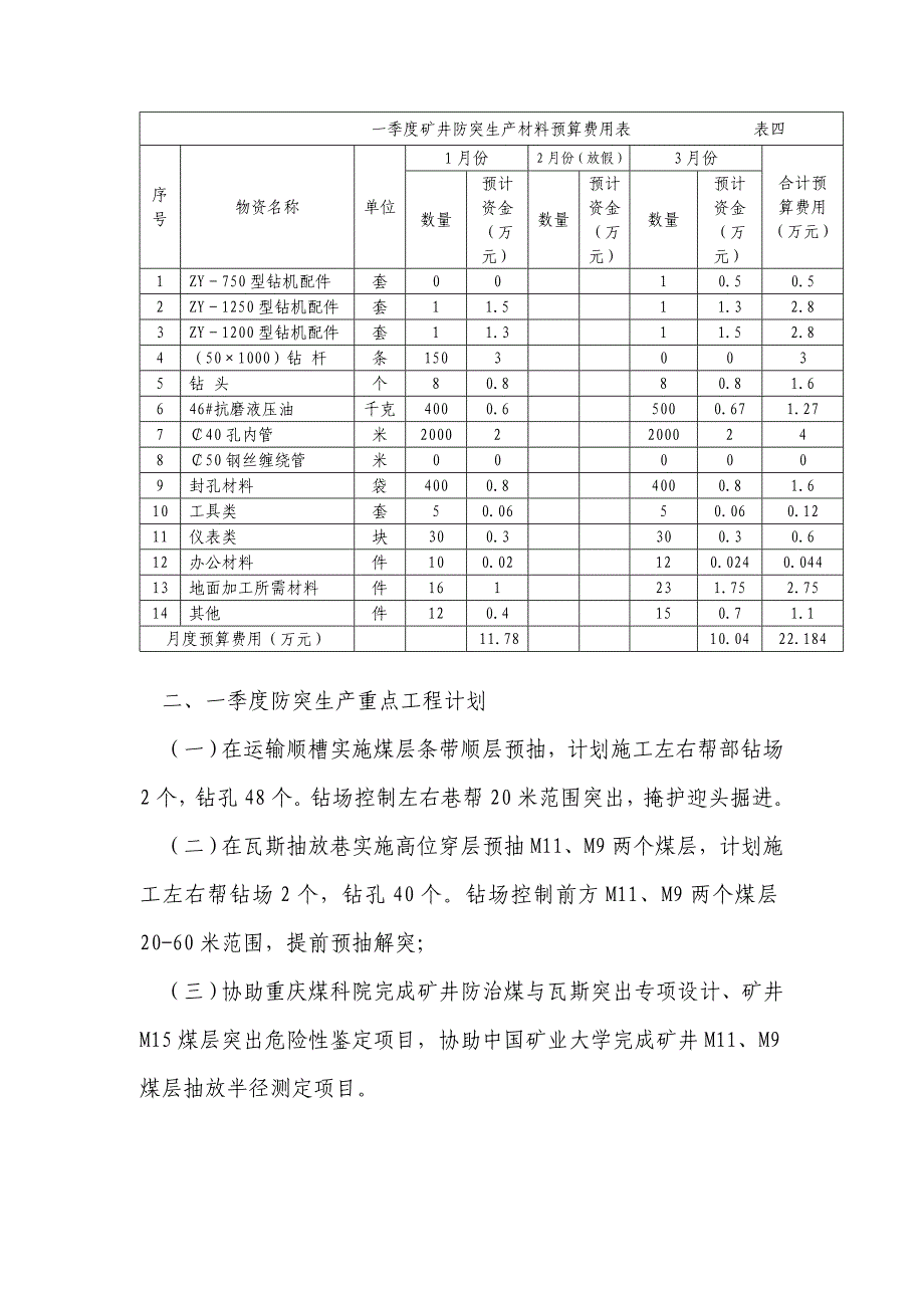 吉克煤矿2015年第一季度防突措施计划_第3页