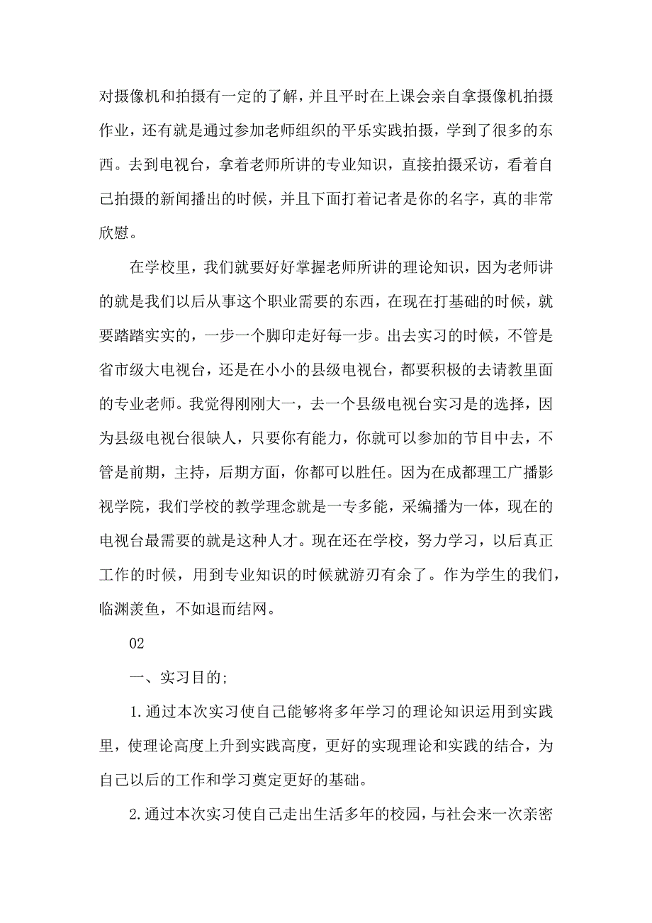 2020年精选电视台实习生实习工作总结3篇_第2页