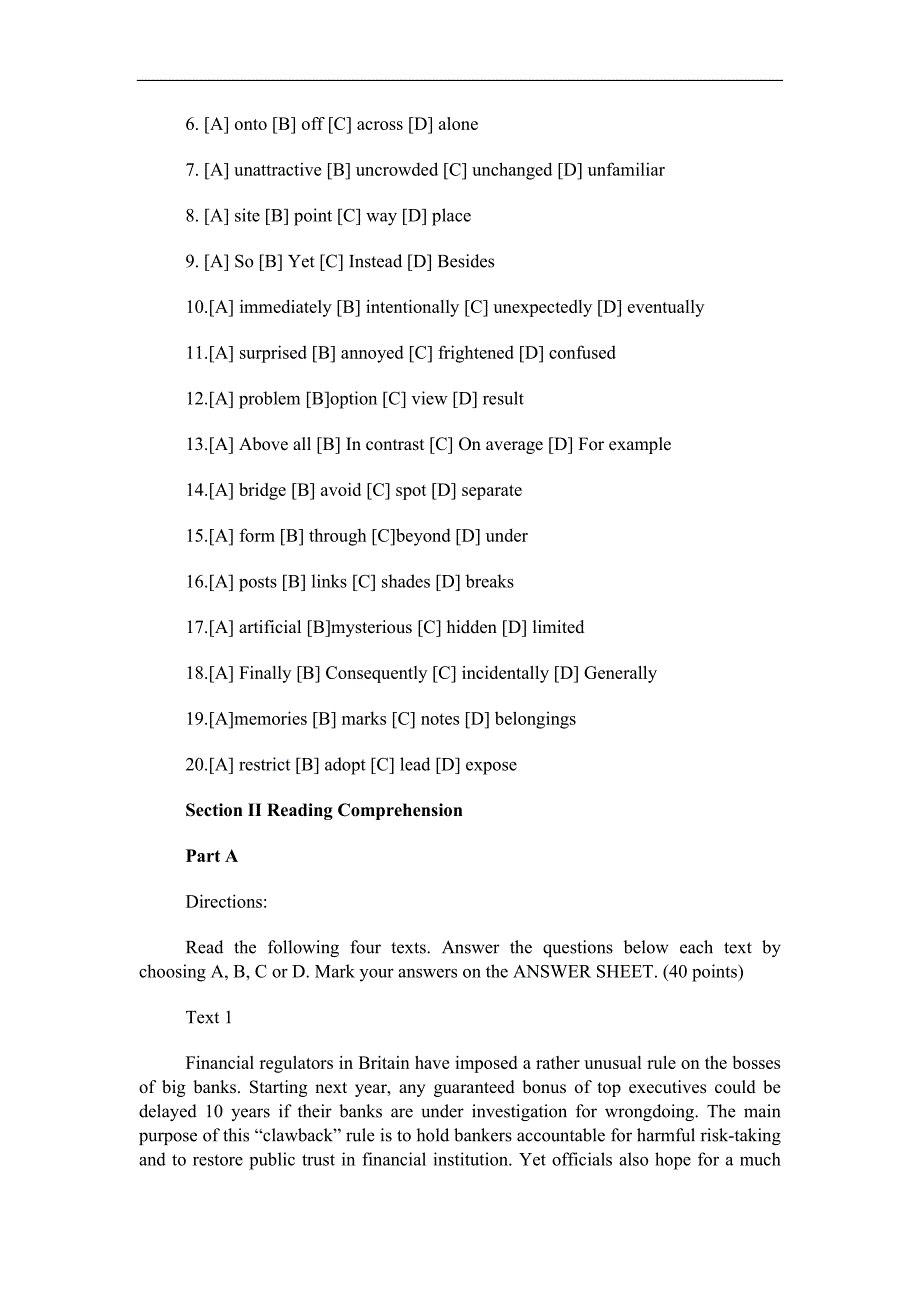 2019年考研英语一真题及答案解析（完整版）_第2页