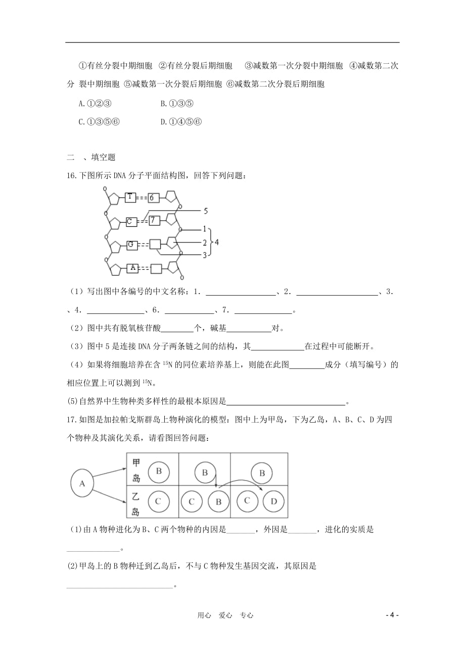 《高三生物 复习精品课件及资料2012届高三生物二轮专题模块练习20 新人教版必修2》_第4页