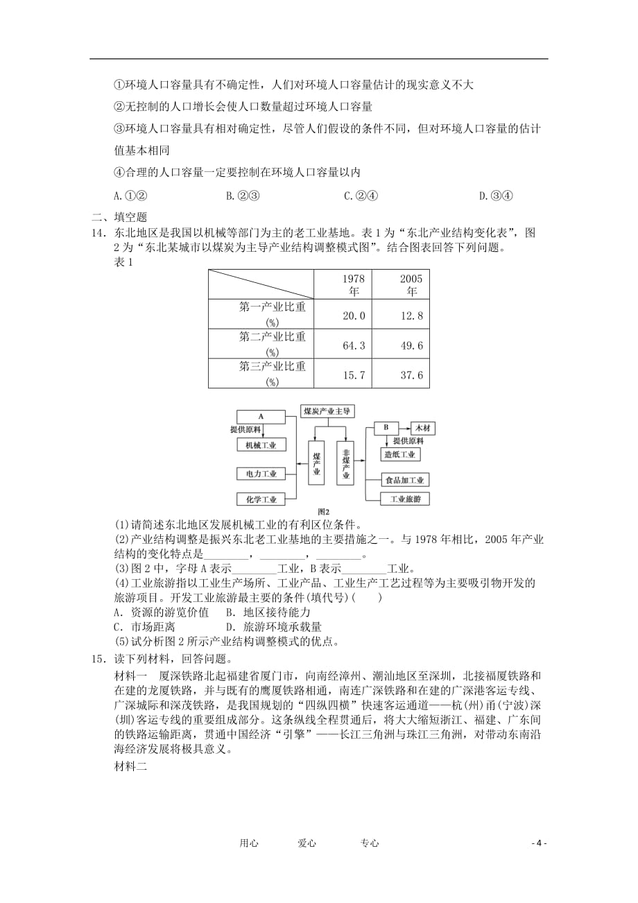 《高三生物 复习精品课件及资料2012届高考地理 专题考场演练4 必修2》_第4页