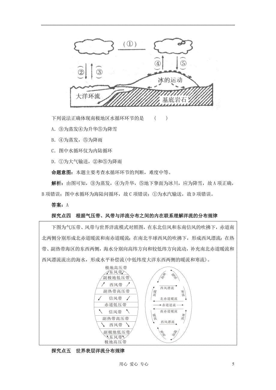 《高考地理一轮复习 第11讲 水圈和水循环教学案 鲁教版》_第5页