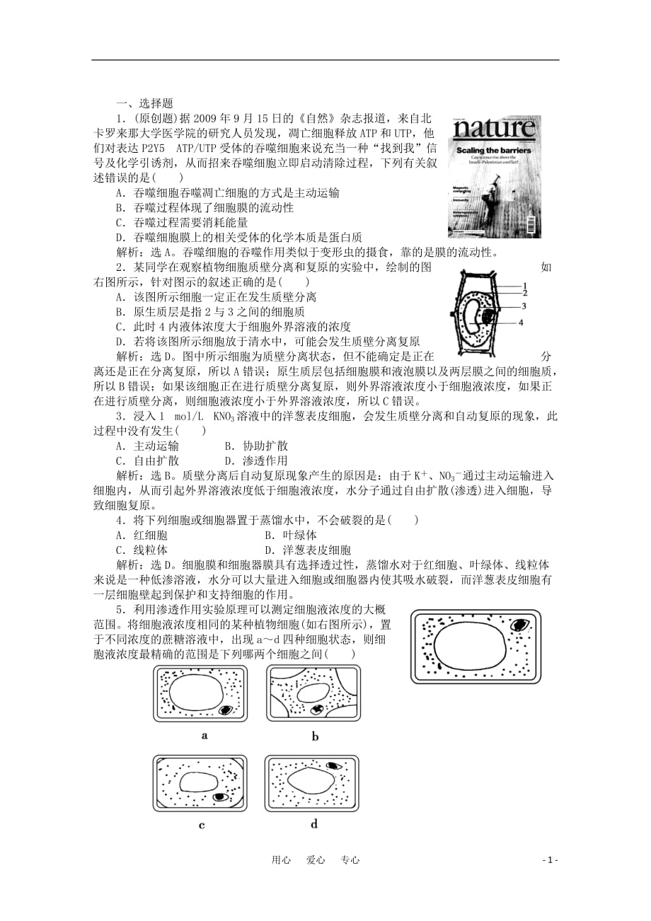 《高三生物 复习精品课件及资料2012届高考生物第一轮 优化复习测试题14》_第1页