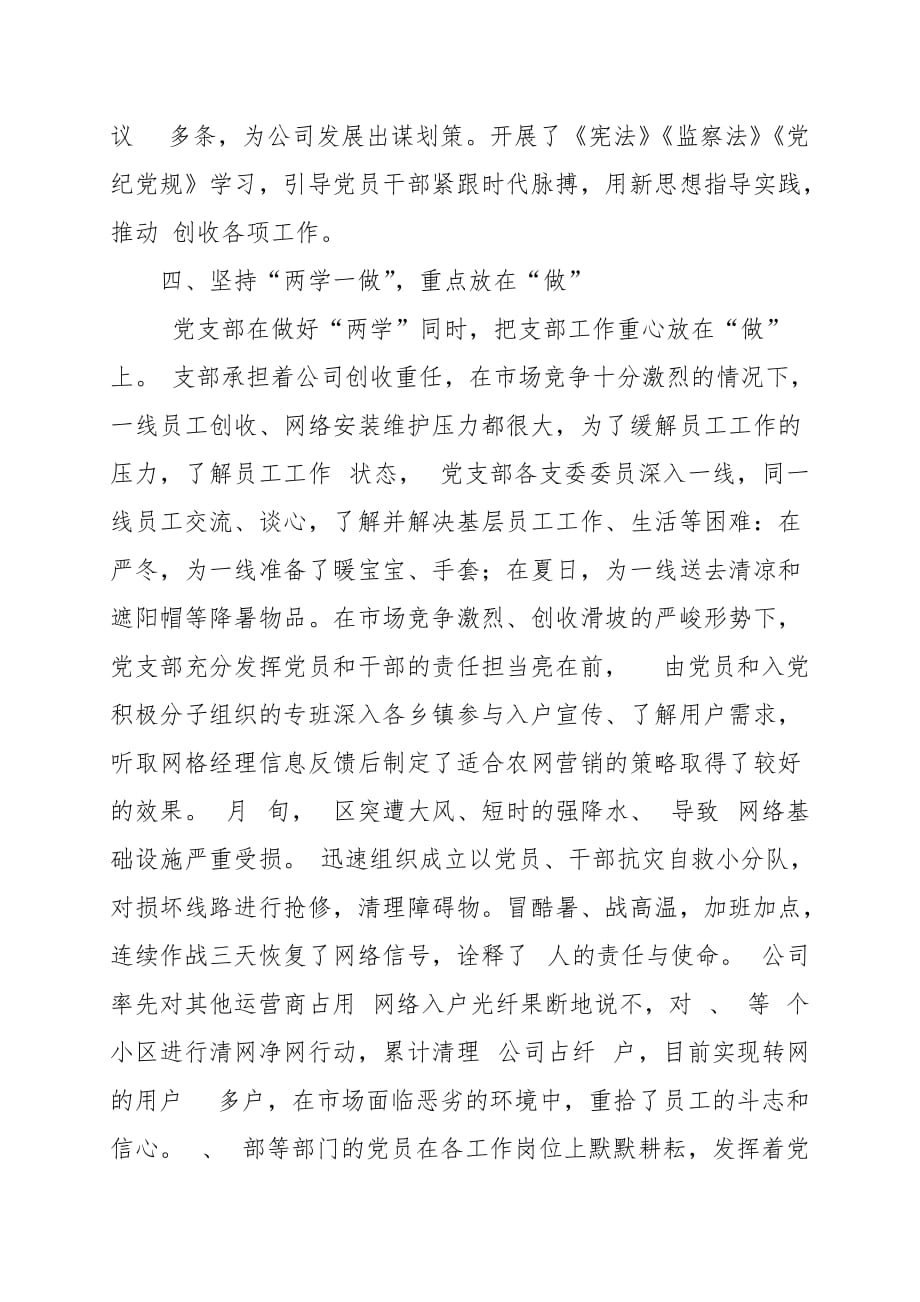 分公司党支部工作总结范文_第3页