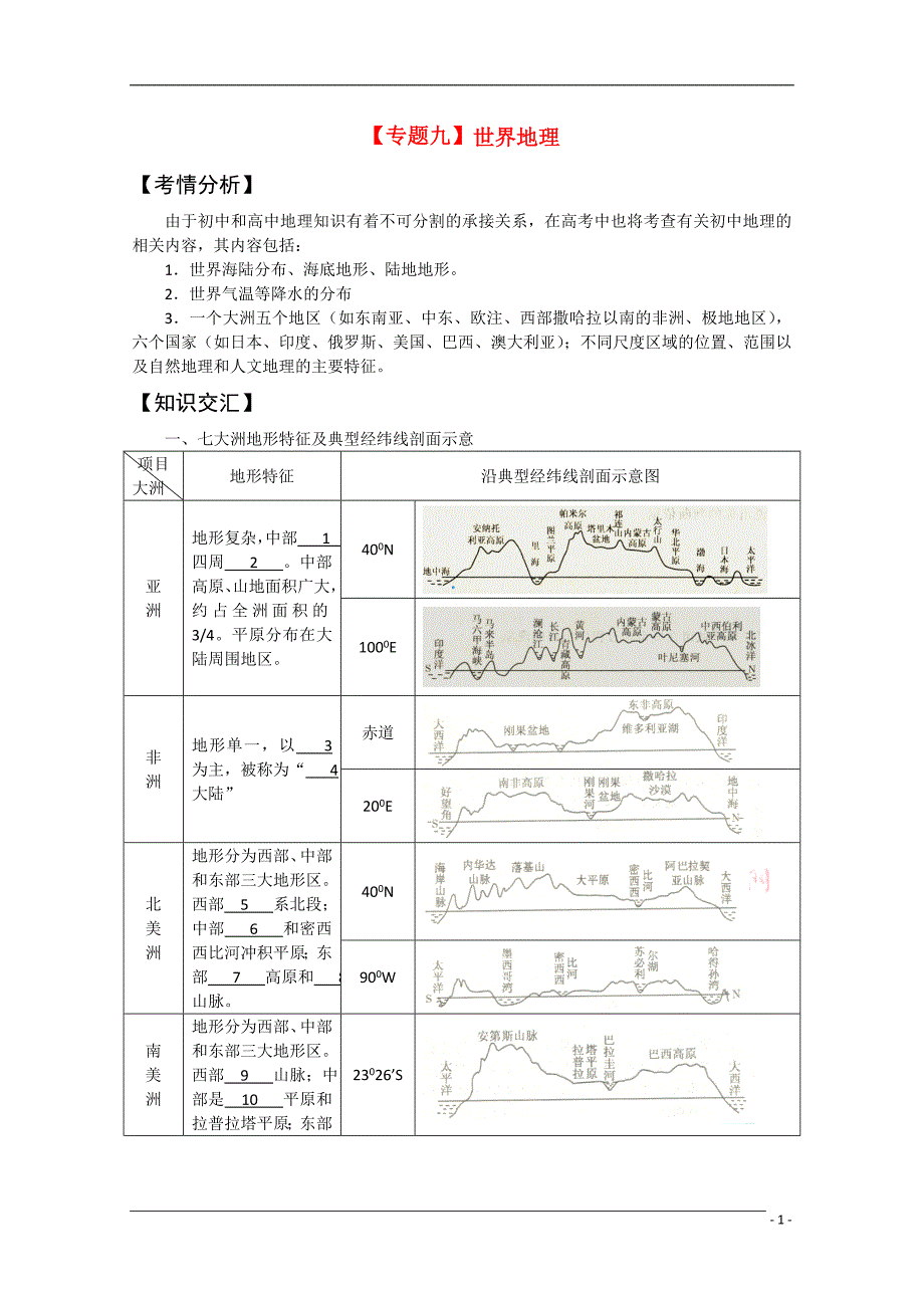 《高考地理二轮复习 专题9世界地理》_第1页