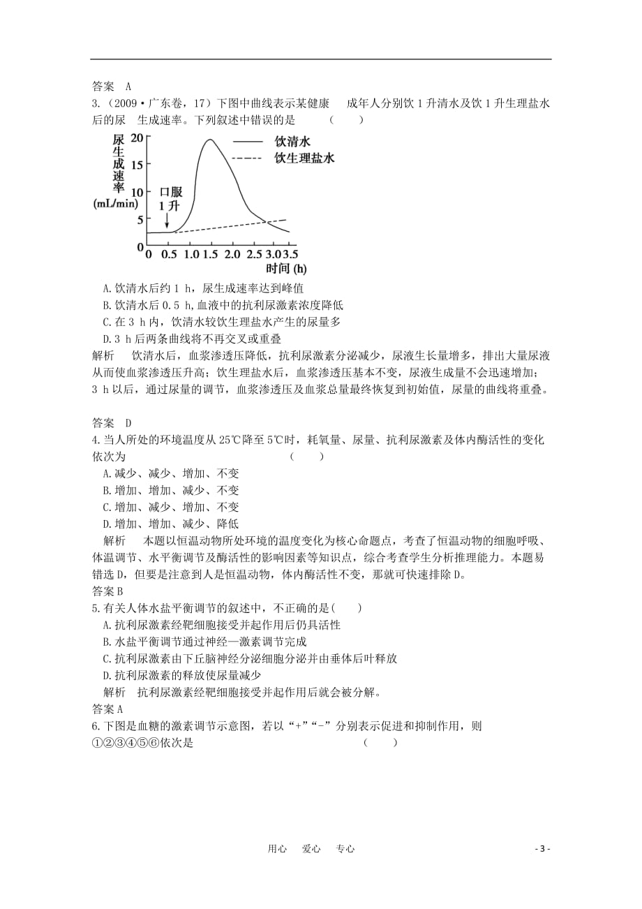 《年高三生物试题精选精析 通过激素的调节 新人教版必修3》_第3页