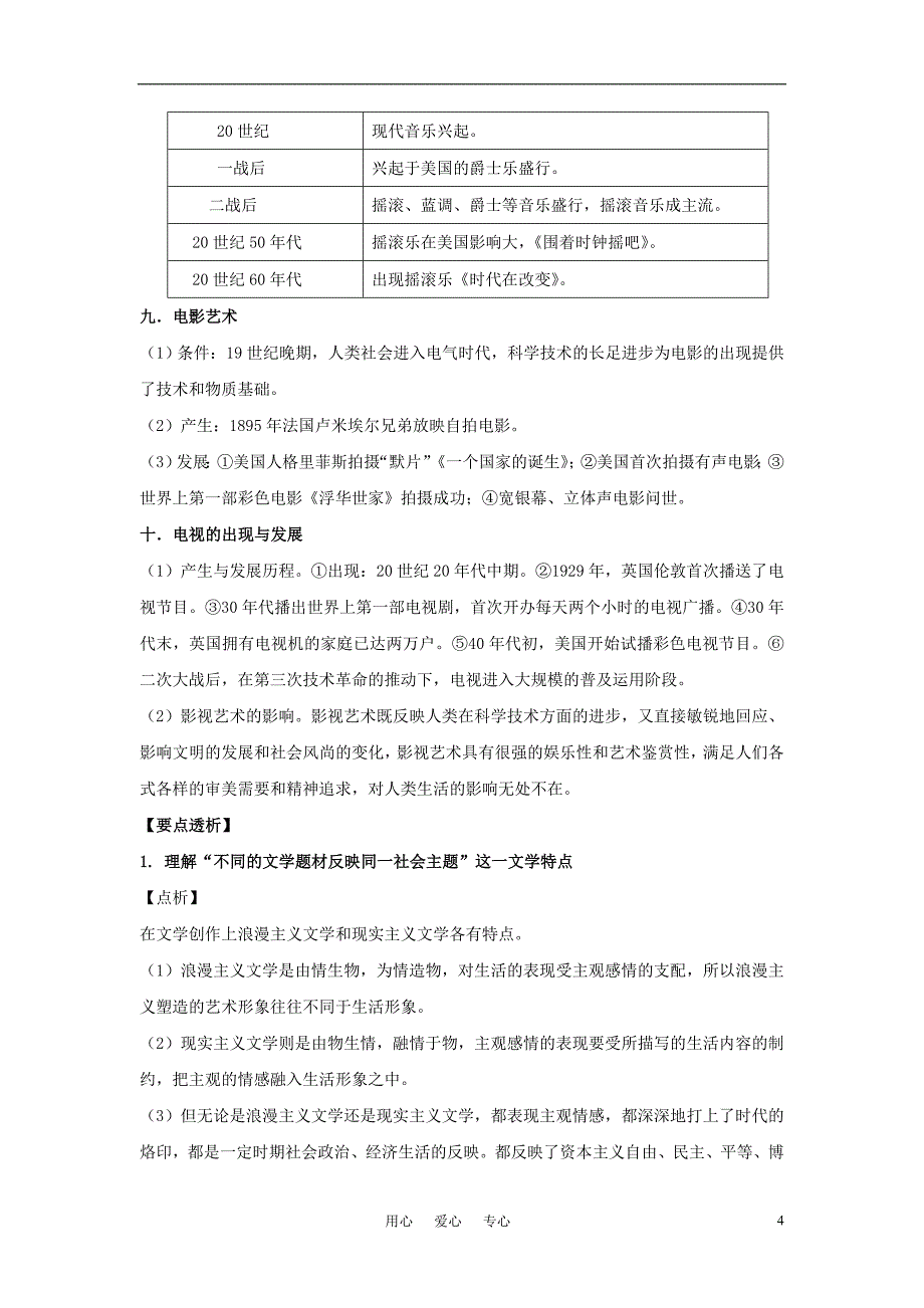 《高三生物 复习精品课件及资料2012届高考历史一轮复习 第二十二单元 近代以来世界的科学技术和文学艺术精讲 19世纪以来的世界文学艺术 19世纪以来的世界文学艺术学案》_第4页