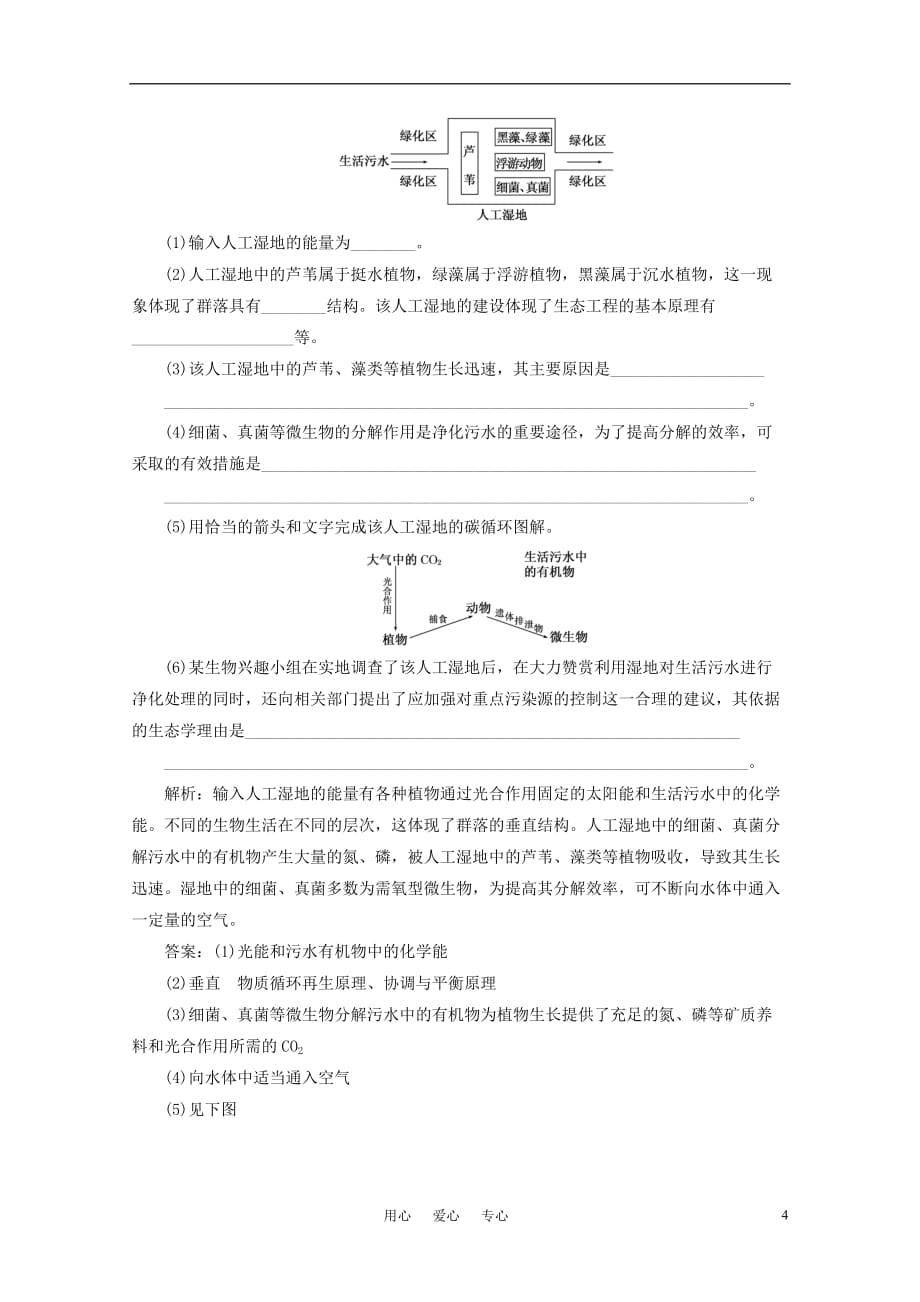 《高三生物 复习精品课件及资料2012届高考生物一轮复习 第五讲 生态工程课时跟踪检测 新人教版选修3》_第4页