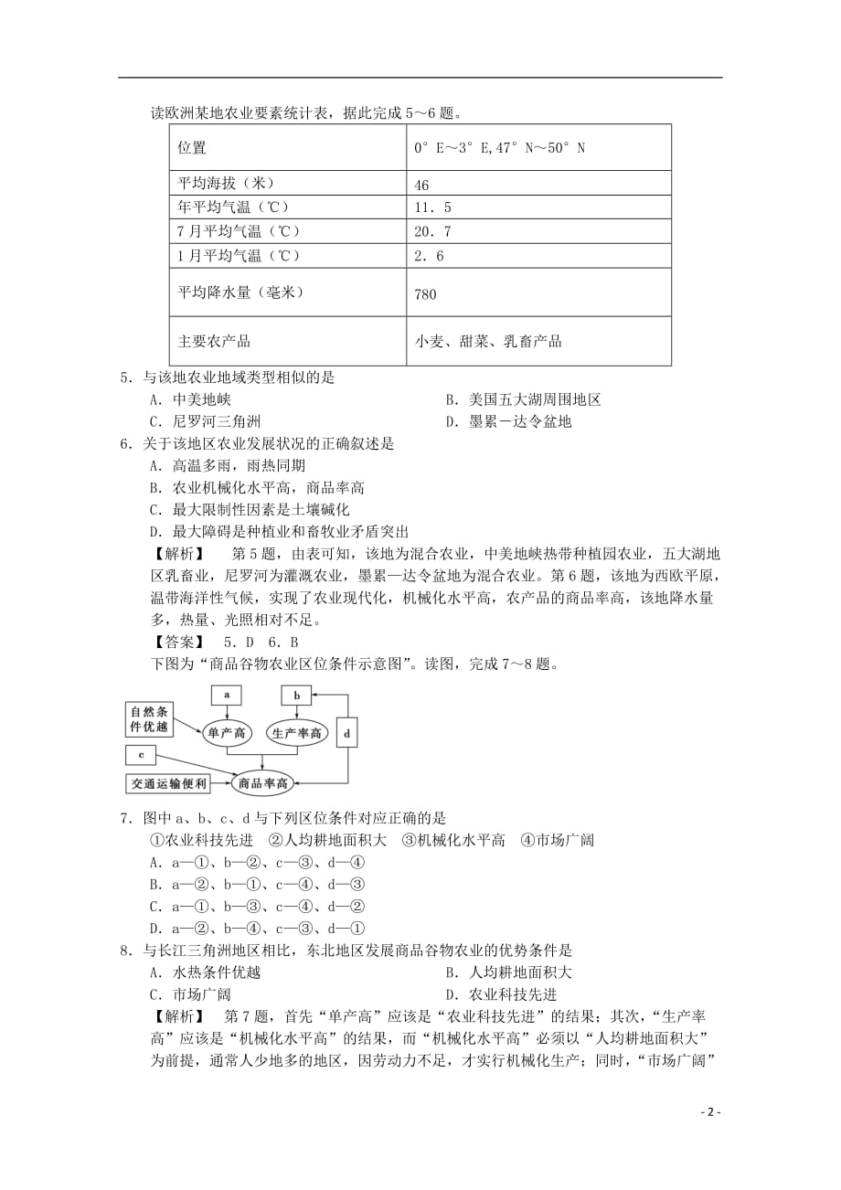 《高三生物 复习精品课件及资料2013届高三地理一轮复习成果检测4 新课标》_第2页