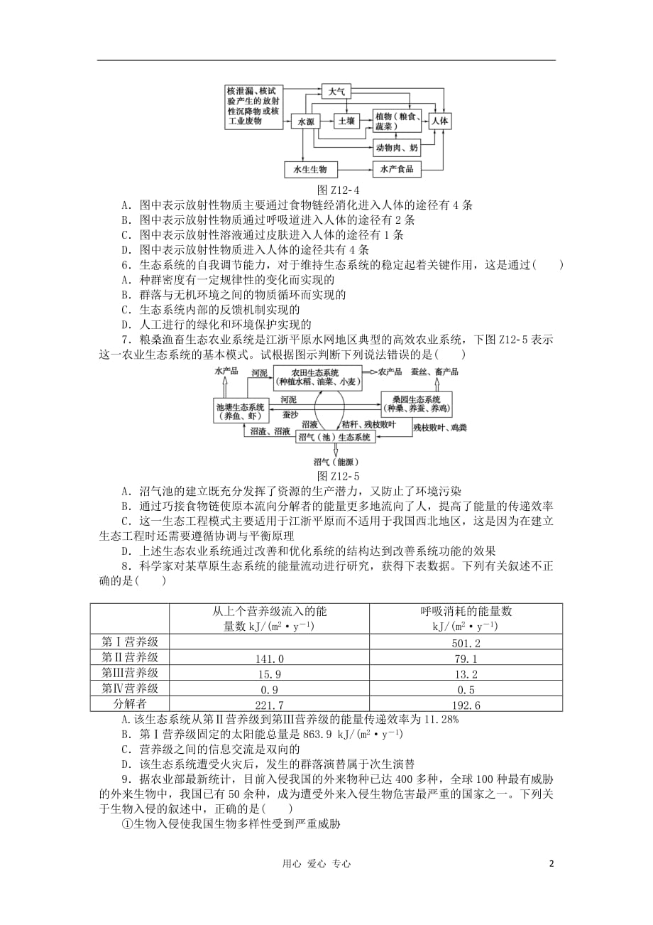 《高三生物 复习精品课件及资料2013届高三生物一轮复习45分钟单元综合训练卷（12）（考查范围：第12单元）新人教版》_第2页