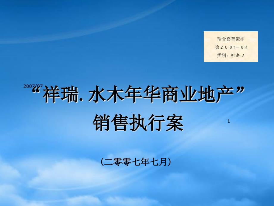 [精选]商业地产营销执行方案_第1页