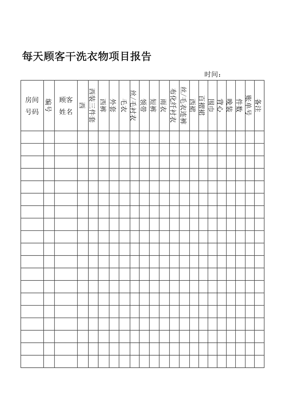 [精选]每天顾客干洗衣物项目报告_第1页